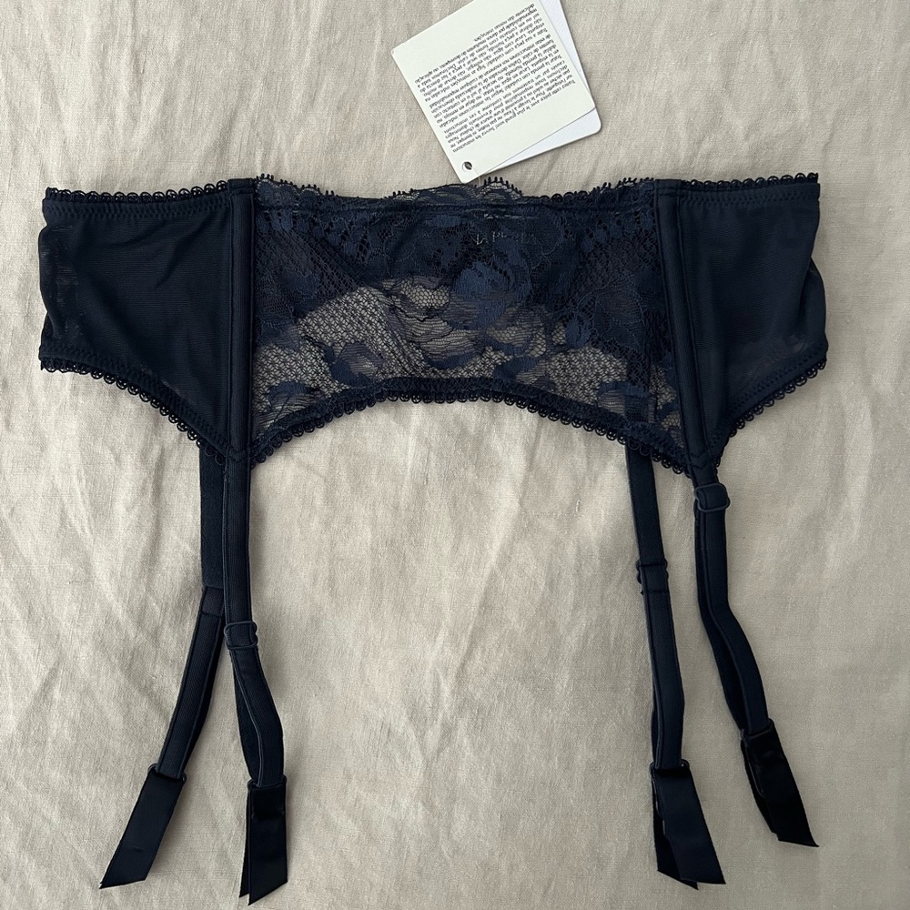 La Perla lace garter - Navy blue, size L, NWT